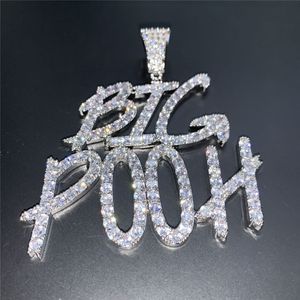 Gold Sier Colors CZ Diamond Iced Out Letter Name Nicklace للنساء الرجال مع سلسلة حبل 24 بوصة مجانية