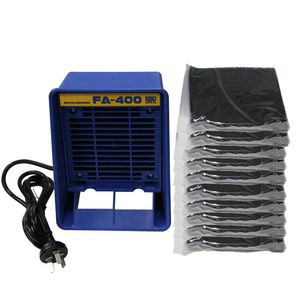 220 V / 110 V FA-400 Assorbitore di fumo in ferro saldato, estrattore di fumi ESD, strumento per fumare, con 10 spugne filtranti a carbone attivo gratuite