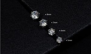 MENS AMANDOS MULAS BRIINHAS DE JOONTES MATHA DE HIMAGEM DE HIMAGEM DE HIMAGEM 0.5CT1CT2CT 6 PRONCO 100% Silver Moissanite Diamond Brincos para Wedding Boy BMB9