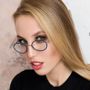 Retro Rundmetall Flat Vanliga Ögonglasögon Gafas Glasögon Eyewear Denim Edging Glasses # 4185