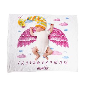 Baby-Fotografie-Requisiten, Decke, Mondmehl, Wickeldecke, Schlafsack, superweiche Flanell-Meilenstein-Spielmatte