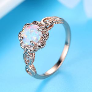 Wholesale-Best selling Europe and the United States ladies ring couple jewelry opal style jewelry ring wedding gift