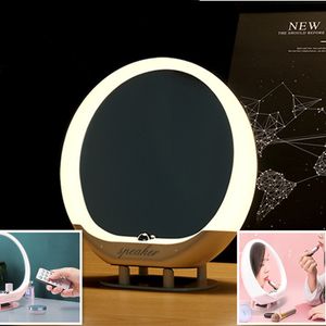 Makeup Spegel Bluetooth Speaker Glödande atmosfär Ljus 5.0 Audio Card Radio Creative Speaker DHL Gratis