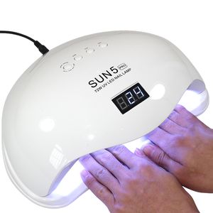 SUN5 Pro УФ-лампа Светодиодная лампа для ногтей 72 Вт Сушилка для ногтей для всех гелей Польский солнечный свет Инфракрасное зондирование 10/30/60 с Таймер умный для маникюра
