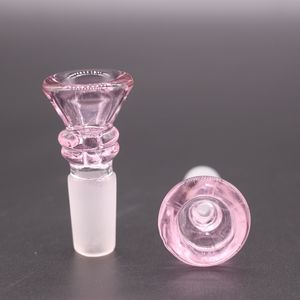 Tigelas de vidro de funil rosa para cachimbos de água 14mm 18mm macho comum tigela de vidro de alta qualidade cachimbo de fumo plataformas de petróleo tubos de água