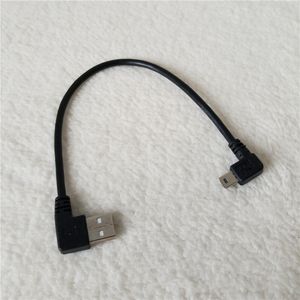 90 graders höger vinkel USB 2.0 En hane till höger mini USB B Manlig datakabelkabel 25 cm