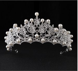 Wholesale brides crown tiara resale online - Large Korean wedding tiara Rhinestone Crown tiara bride