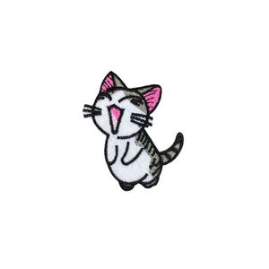 새로운 만화 회색 고양이 자수 철 패치 의류 티셔츠 모자 DIY 아플리케 무료 배송