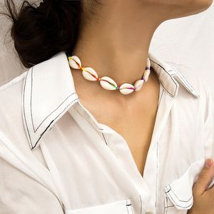 Bohemian Beach Tassel Necklace For women Natural Sea Shell Choker Chain Necklace Collar Boho Ladies Summer Beach Jewelry