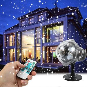 Novo Natal ao ar livre LED Snowfall luz floco de neve floco de neve lâmpada de jardim de jardim de neve chuveiro da neve EUA conectar com controle remoto