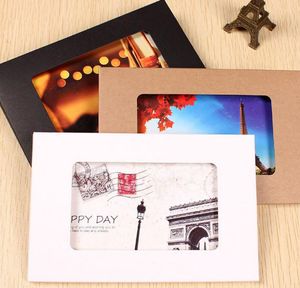 10.2*15.5*0.5cm Kraft Paper Foldable Photo Display Box Postcard Box With Window Greeting Card Party Packaging Window Boxes