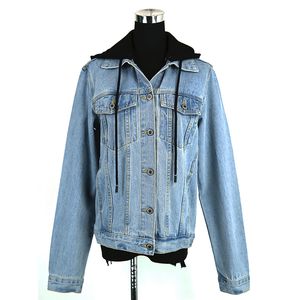 Herren-Kapuzenpullover, Jeansjacken, Frühling und Herbst, BF-Stil, bedruckt, Graffiti-Vintage-Mode, Paare, übergroße Jacke, abnehmbare Kappe