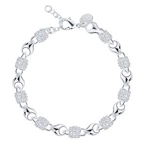 925 Штампованные полые шариковые браслеты для женщин девочек стерлинговые серебро шарм мода дизайн цепной браслет браслет браслет украшения подарок с застежкой омара