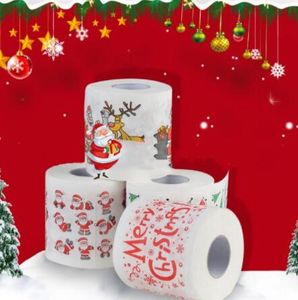 Ücretsiz Desen Kağıdı toptan satış-Yeni Noel Desen Tuvalet Kağıdı Rulo Moda Komik Mizah Gag Noel Dekorasyon Hediyeler stil Ücretsiz DHL