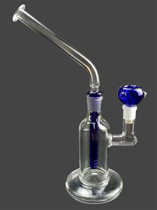 Movable Heady 11.8Inch Glass Water Bong Hookahs Blue Inline Perc Oil Dab Rigs for Smoking