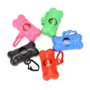 Pet Grooming Supplies Waste Bag Dispenser For Dog Poop Bags Bone Shape Plastic Small OutdoorHolder with 1 Bag 4
