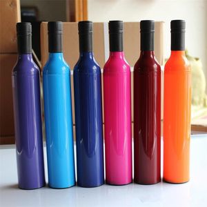 Creative Bottle Umbrella Multi Function Dual Purpose Silver Colloid Umbrellas Fashion Plastic Wine Bottles Sunshade Carry Convenient EEA302