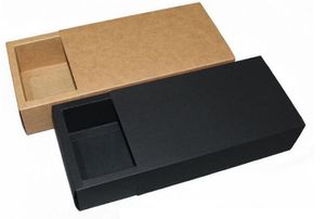 100 pcs 14 * 7 * 3 cm Preto Bege Gaveta Do Presente Da Caixa de Embalagem Bow Tie Embalagem de Papel Kraft Papelão Caixas De Papelão