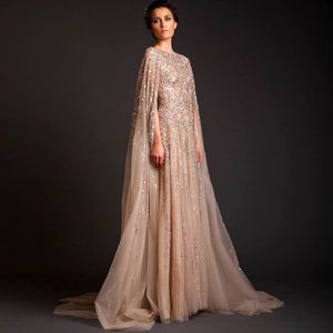 2020 Libanon Robe de Soiree Longue Aftonklänningar Pärlor Saudiarabien Long Prom Party Dress Abaya Dubai Kaftan Marocain Abendkleider