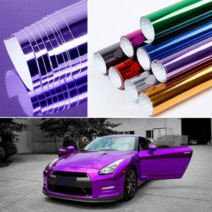 2X Chrome Mirror Vinyl Film Wrap Sticker Decal Protective Stretchable Reflective Super Gloss CM Car Styling Sticker