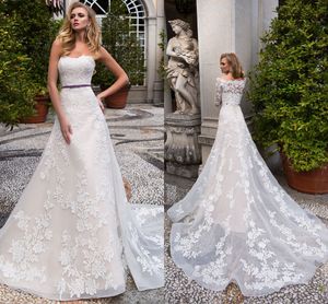 Çarpıcı 2 Parça Ceket Ile Nijeryalı Dantel Berta Gelinlik Koyu Mor Kurdele Sashes Backless Boho Gelinlik Gelin törenlerinde