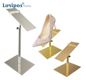 Stainless Steel Shoe Rack Shoe Display Stand High Heel Shoe Riser Display Pallet Stand Adjustable Height Table Display Props