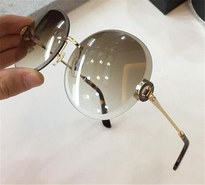 Óculos de sol novos e luxuosos, 6091 redondos, sem armação, estilo popular, lentes coloridas de verão, proteção uv400, óculos ornamentais