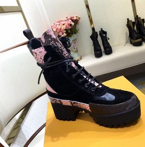 Hot Sale-Artin Winter Cow Leather Platform Ladies 5cm High Heels Casual Shoes Booties Gratis frakt