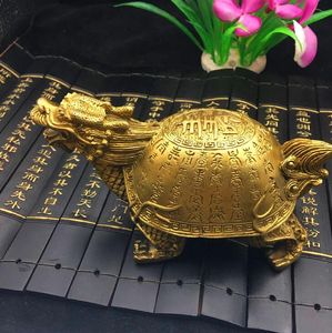 Pure Copper Dragon and tortoise ozdoby Buddyjskie Pismo Święte Bóg bogactwa ZhaOcai Jinbao Home Hardware Craft Biżuteria Hurtownie