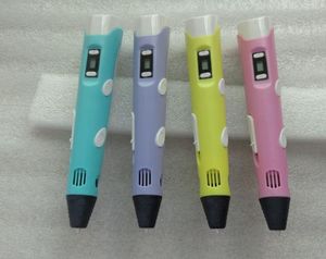 3d penna uppsättning med LED-display DIY 3D-tryckpenna med 9 meter abs / pla filament kreativ design teckna leksak barn flicka pojke födelsedagspresent