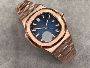 Luxo Men Watch Nautile 5711 clássico 18K ouro azul 40MM Sapphire Dial 50M impermeável transparente presente frete grátis Men Voltar