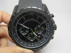 Orologio cronografo da uomo di alta qualità cronometro al quarzo di alta qualità cinturino in caucciù nero orologi da polso 53MM orologio da polso di grandi dimensioni 205