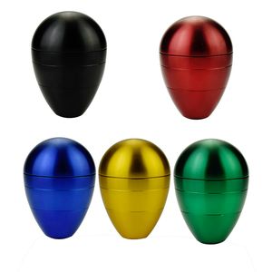 Smooth Grinding: 4-Layer 58mm Aluminum Alloy Egg Shape Herb Grinder for Tobacco and Spice Crushing