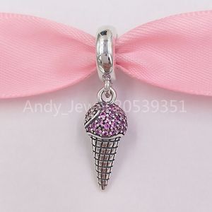 Andy Jewel Authentic 925 Sterling Silver Beads Ice Cream Cone Dangle Charm Charms Fits European Pandora Style Jewelry Bracelets & Necklace 798801C