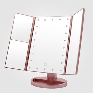 Fällbara förstoringsspeglar x x x Bordsbordspeglar Makeup LED Vanity Mirror Folding Justerbart kosmetiskt verktyg