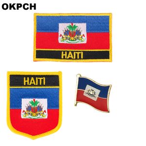 Distintivo patch bandiera Haiti 3 pezzi un set di toppe per abbigliamento Decorazione fai da te PT0073-3