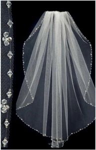 2019 Sparkling High Quality 1 Layer Beads Bridal Veils With Free Comb White/ Ivory Bridal Wedding Accessorie