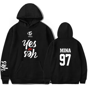 K-Pop Twice Damen Hoodies Sweatshirts ja oder ja Twice Hoodie Pullover Beliebtes Idol Bangtan Boys Hip Hop übergroße Kleidung Tops C18122901