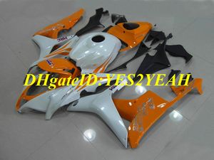 Custom Motorcycle Fairing Kit för Honda CBR600RR 07 08 CBR 600RR F5 2007 2008 CBR600 ABS Orange White Fairings Set + Gifts HX41