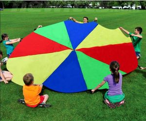 Kindergeburtstagsparty-Spiel, Outdoor-Fallschirmspiele, 2 m, großer Regenbogen-Regenschirm, Lernspielzeug für Kinder, Sport