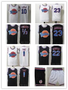 100% Space Stitched Jam Tune Squad Jerseys Michael 1 Bugs Twetty 1/3 Murray Lola Taz! D. Duck Shorts Halloween Camisetas Mens Runner Leepw