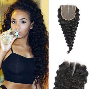 Malaysian Unprocessed Human Hair 6X6 Lace Closure Six By Six Natural Color 6*6 Top Closures With Baby Hairs Middle Three Free Part