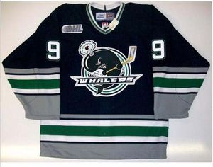 Benutzerdefinierte Männer echte Vollstickerei #9 TYLER SEGUIN PLYMOUTH WHALERS Hockey-Trikot oder benutzerdefiniertes Hockey-Trikot mit beliebigem Namen oder Nummer