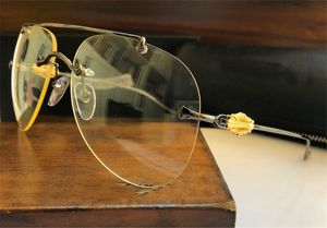 Occhiali trasparenti all'ingrosso-nuovi stilisti STAVINS V senza cornice pilota con montatura retrò lenti semplici occhiali ottici di moda di lusso