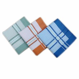 Men's handkerchief 43x43CM Cotton Plaid Outdoor sports small square Wipe sweat handkerchief
