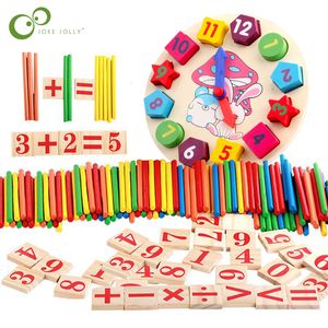 Colorful Bamboo Counting Sticks Clock Mathematics Montessori Teaching Rod Kids Preschool Math Learning Toy