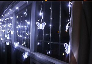 4M*0.65M100 LED Fairy Butterfly Curtain Lights Gerlyanda Decorative LED Christmas Lights For Wedding Birthday Party Decoration