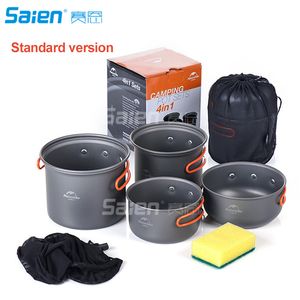 Camp Kitchen Portable Cookware Backpacking Cooking Kit Aluminum Bowl Pot Pan Set for Camping Hiking Travelling