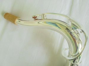 New Arrival BB Tenor Saxophone Bend Neck Wysokiej Jakości Mosiądz Posrebrzany Powierzchni Muzyczny Instrument Akcesoria Rozmiar 27.5mm