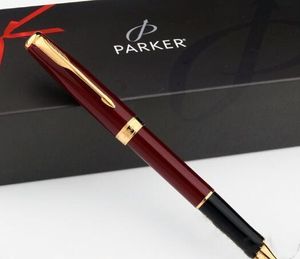 Free Shipping Parker Sonnet Red Gold Roller Pen Medium Nib 0.5mm Signature Ballpoint Pen Gift Writing Pen School Office Suppliers Stationery